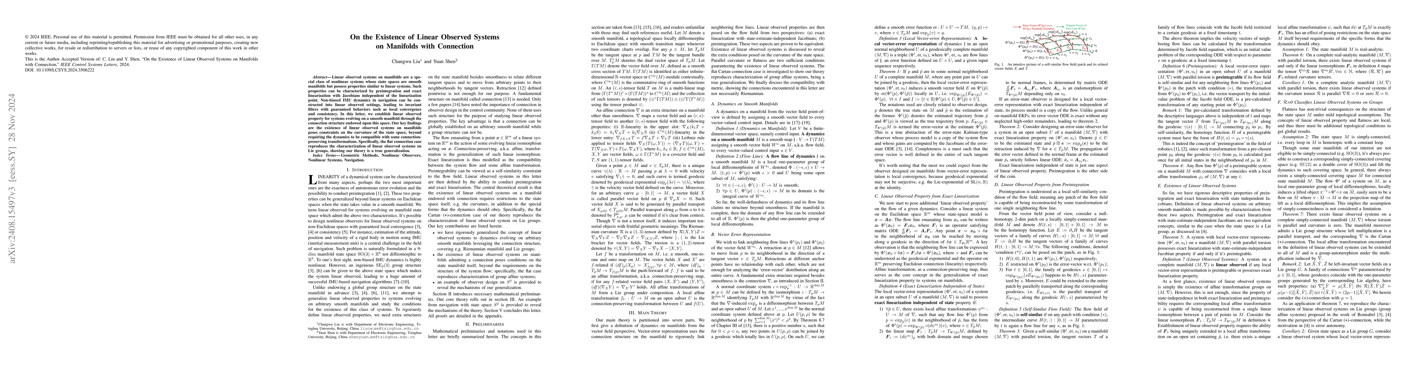 Thumbnail for On the Existence of Linear Observed Systems on Manifolds with Connection