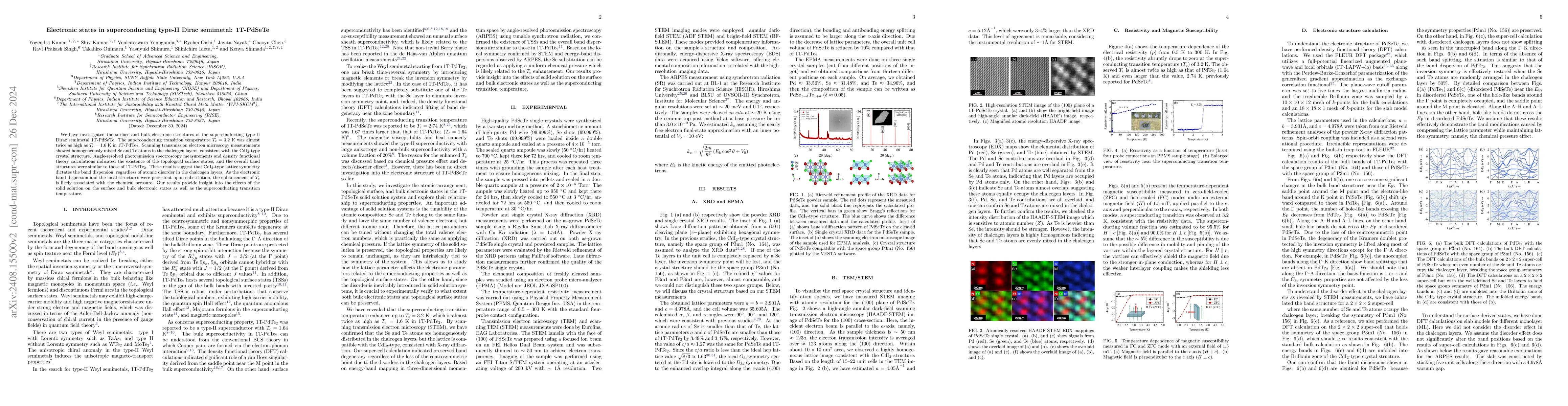 Thumbnail for Electronic states in superconducting type-II Dirac semimetal: 1T-PdSeTe