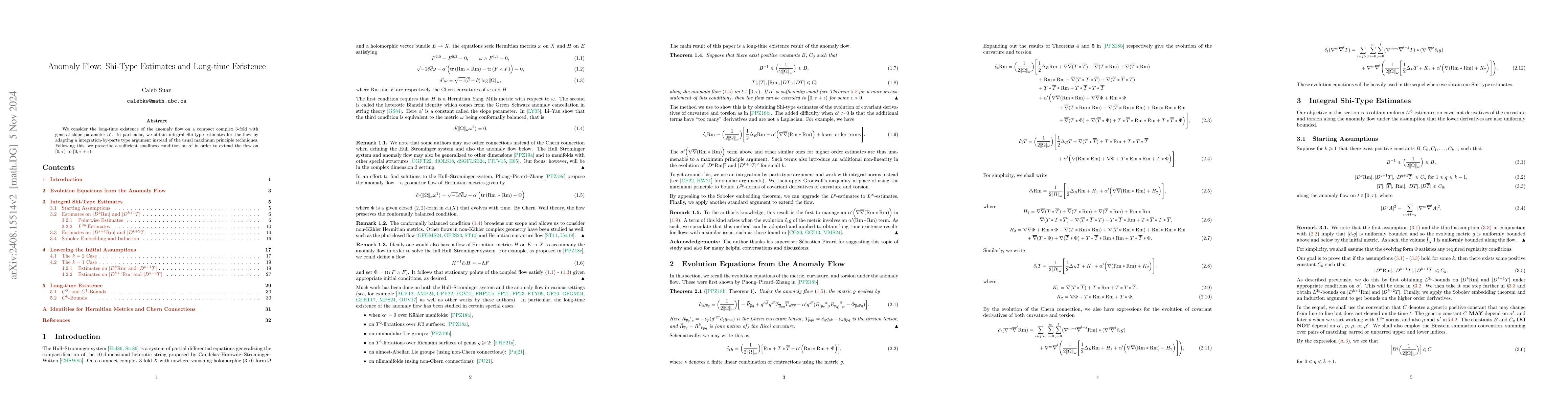 Thumbnail for Anomaly Flow: Shi-Type Estimates and Long-time Existence