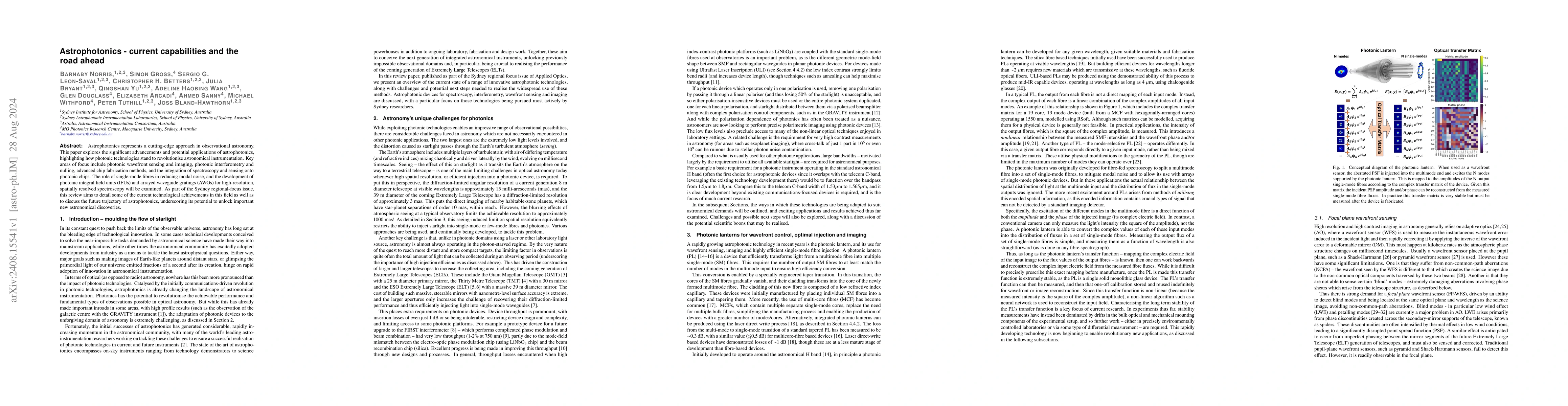 Thumbnail for Astrophotonics -- current capabilities and the road ahead