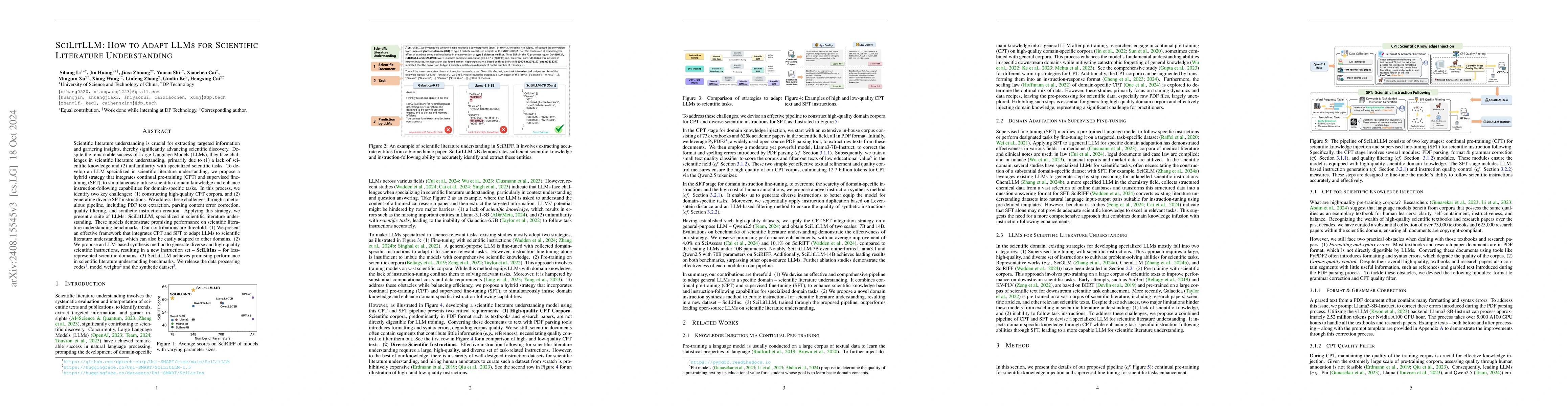 Thumbnail for SciLitLLM: How to Adapt LLMs for Scientific Literature Understanding