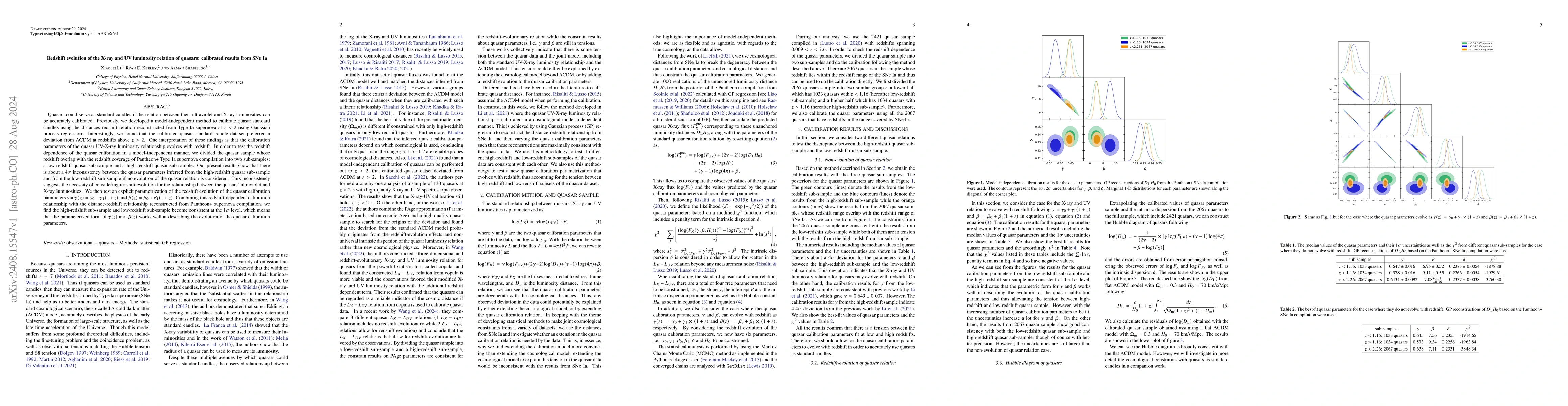 Thumbnail for Redshift evolution of the X-ray and UV luminosity relation of quasars:
  calibrated results from SNe Ia