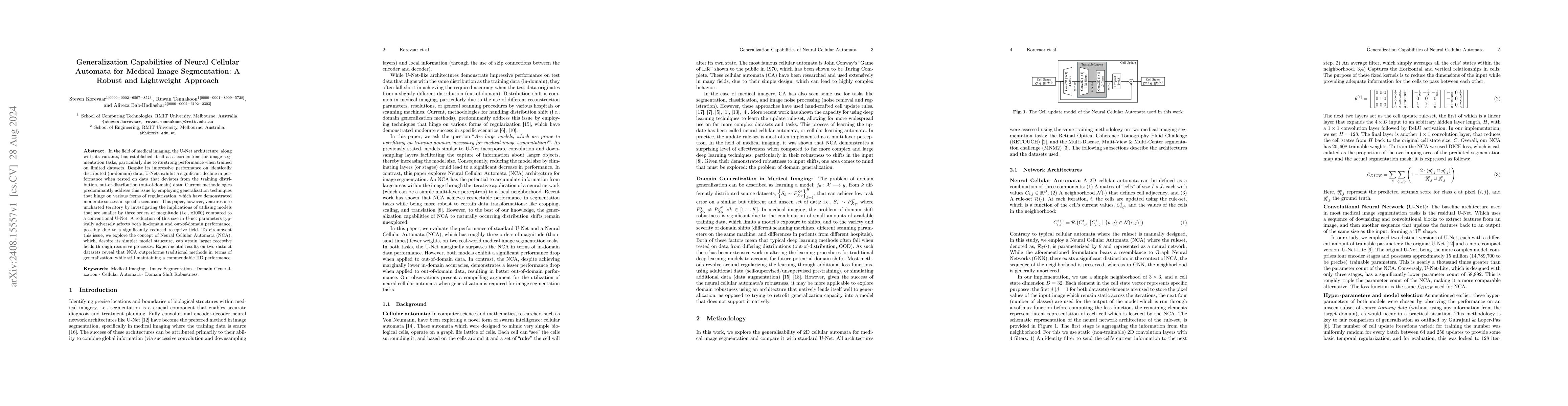 Thumbnail for Generalization Capabilities of Neural Cellular Automata for Medical
  Image Segmentation: A Robust and Lightweight Approach
