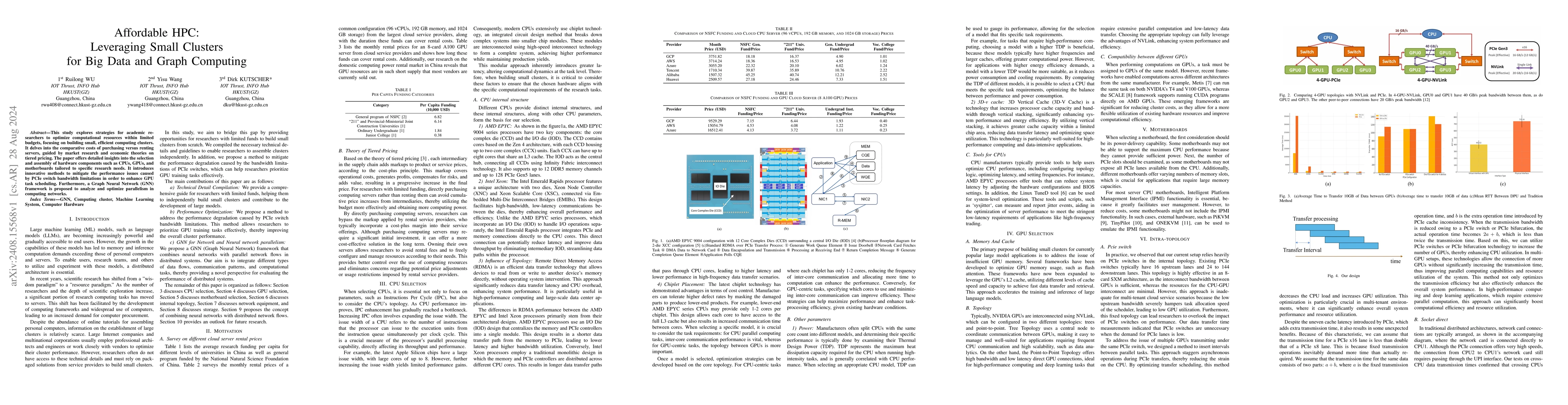 Thumbnail for Affordable HPC: Leveraging Small Clusters for Big Data and Graph
  Computing