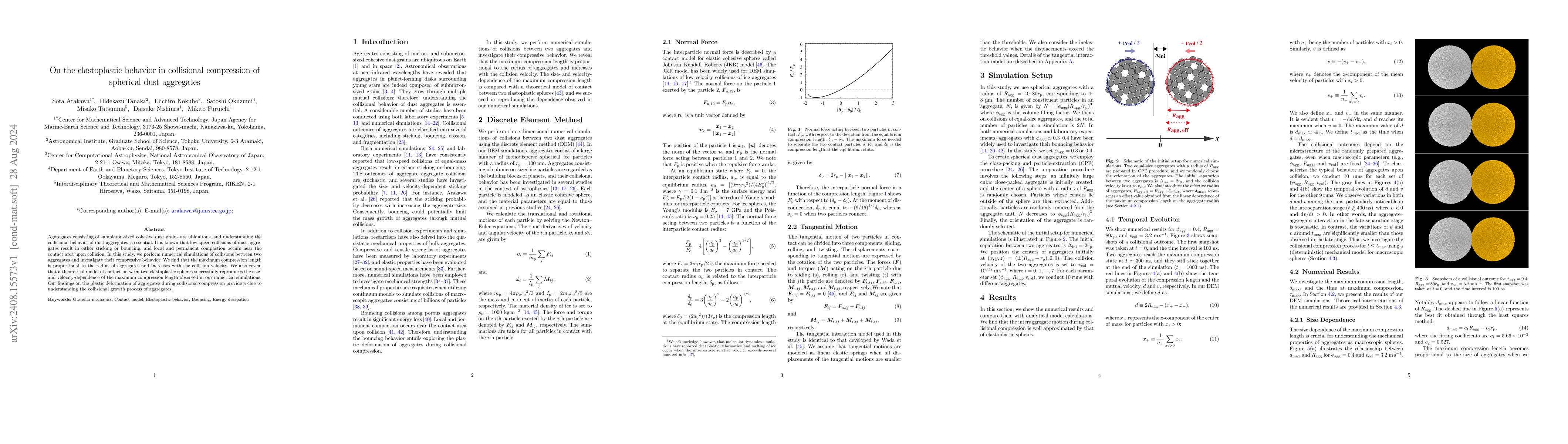 Thumbnail for On the elastoplastic behavior in collisional compression of spherical
  dust aggregates