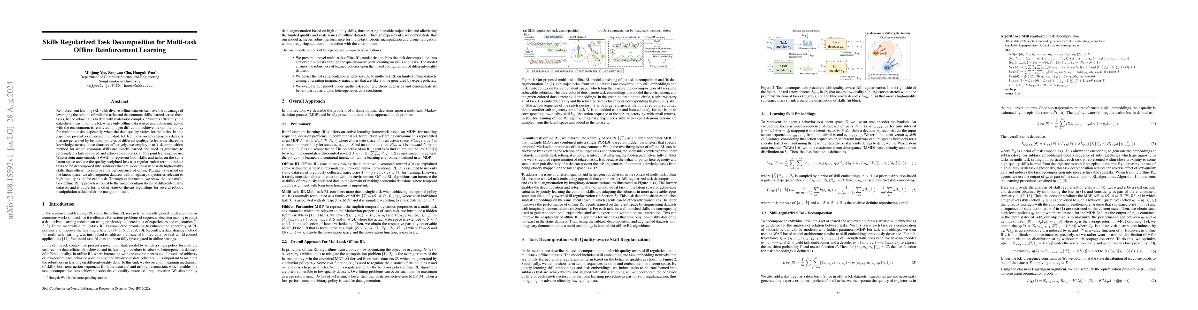 Thumbnail for Skills Regularized Task Decomposition for Multi-task Offline
  Reinforcement Learning
