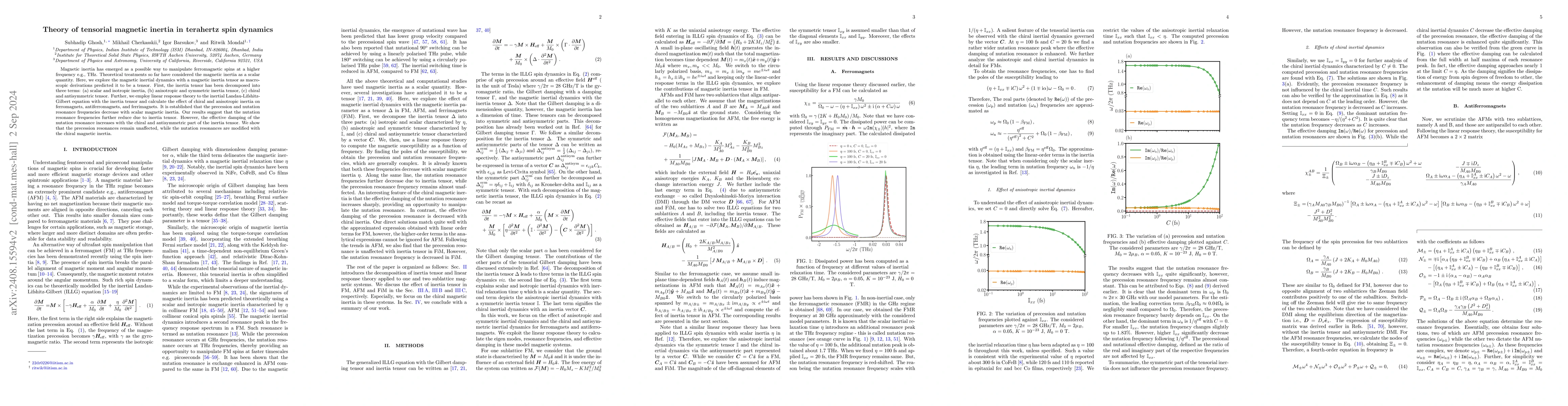 Thumbnail for Theory of tensorial magnetic inertia in terahertz spin dynamics