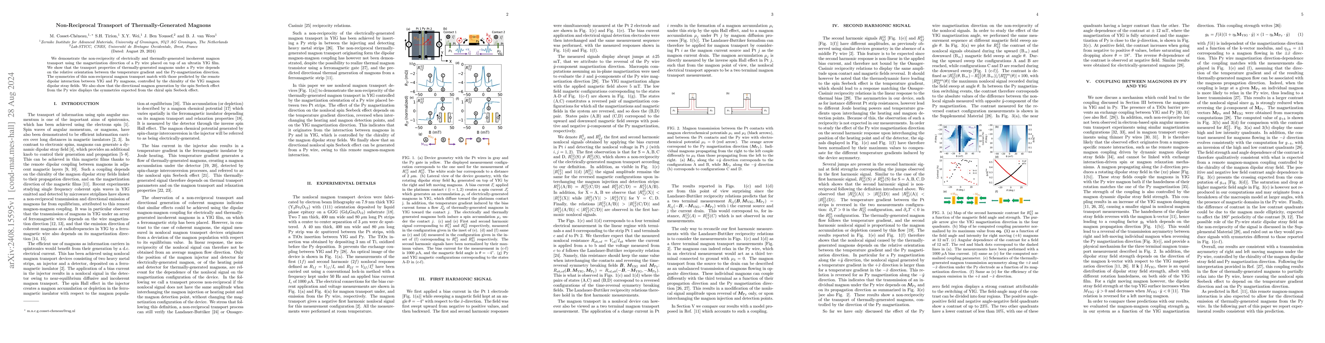 Thumbnail for Non-Reciprocal Transport of Thermally-Generated Magnons