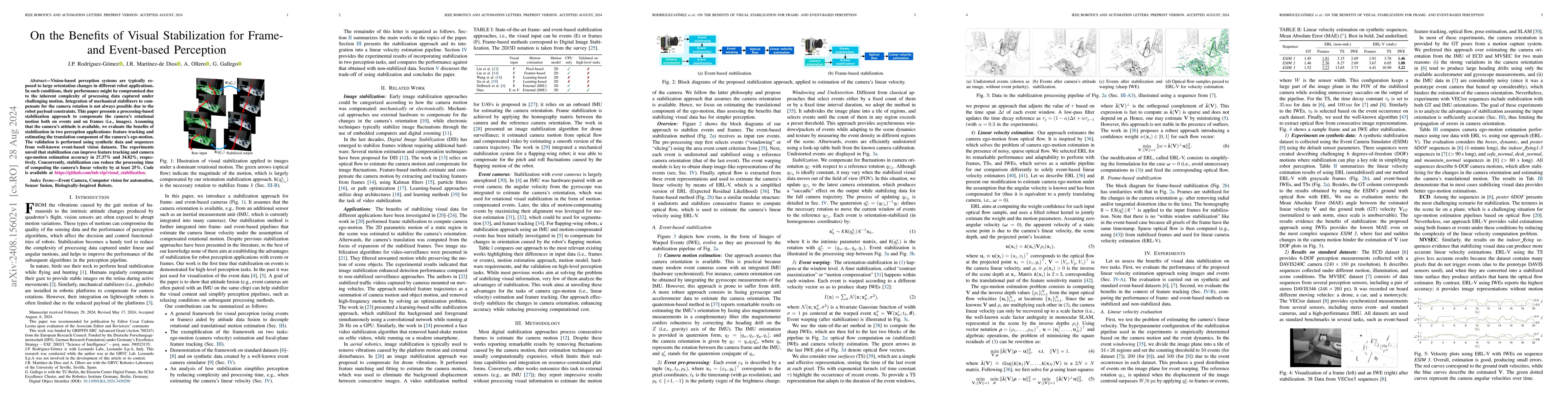 Thumbnail for On the Benefits of Visual Stabilization for Frame- and Event-based
  Perception