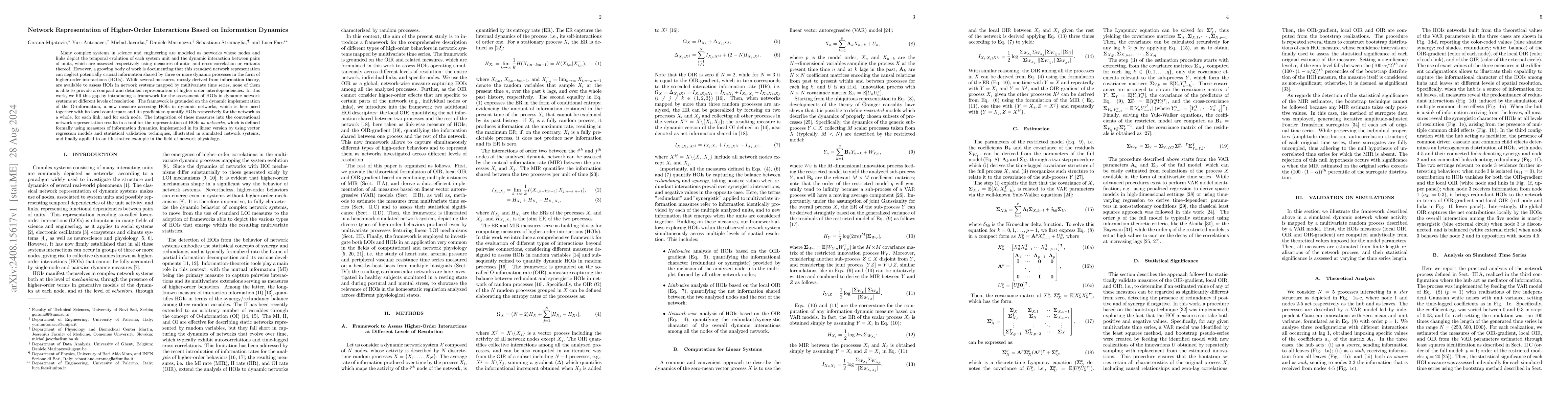 Thumbnail for Network Representation of Higher-Order Interactions Based on Information
  Dynamics
