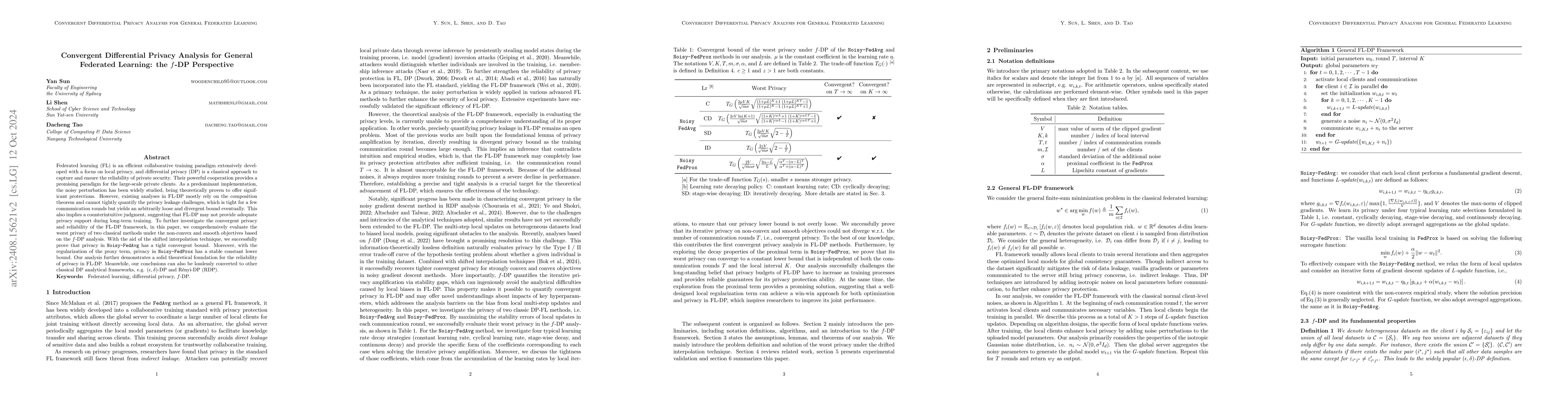 Thumbnail for Convergent Differential Privacy Analysis for General Federated Learning:
  the f-DP Perspective