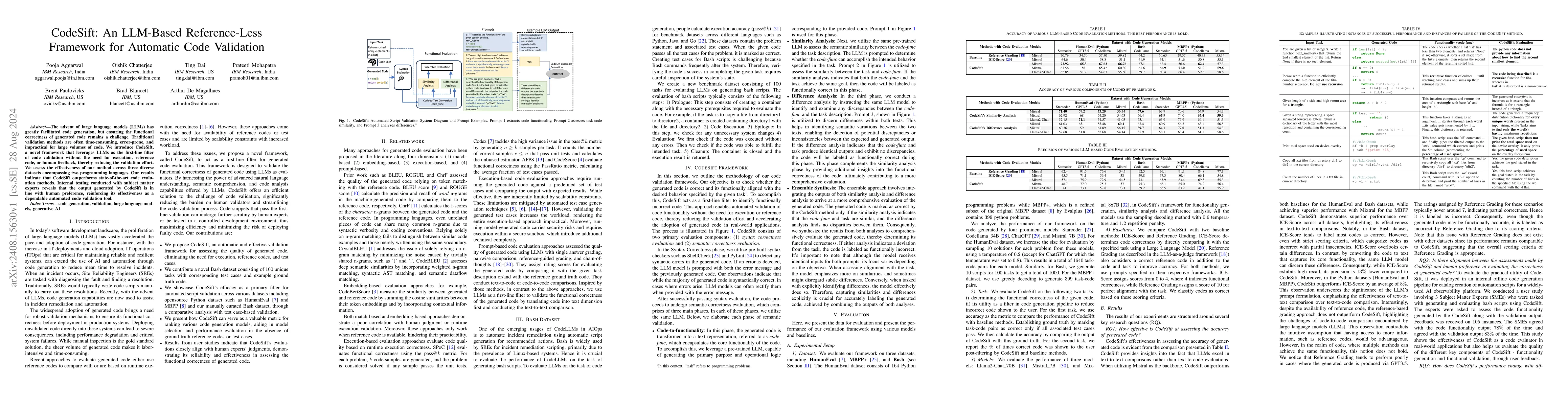 Thumbnail for CodeSift: An LLM-Based Reference-Less Framework for Automatic Code
  Validation