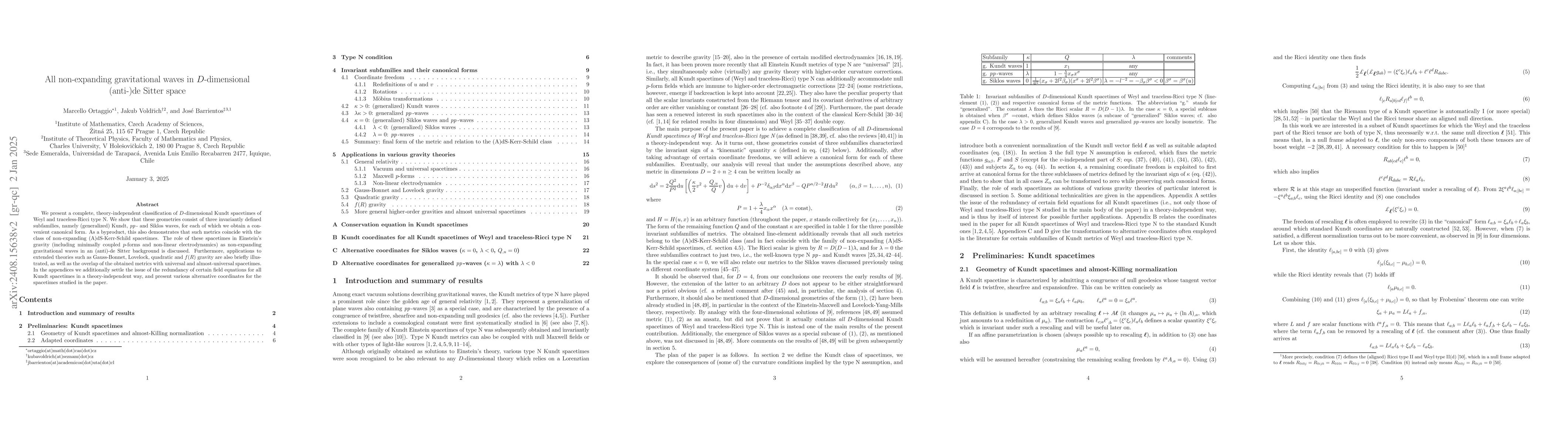 Thumbnail for All non-expanding gravitational waves in $D$-dimensional (anti-)de
  Sitter space