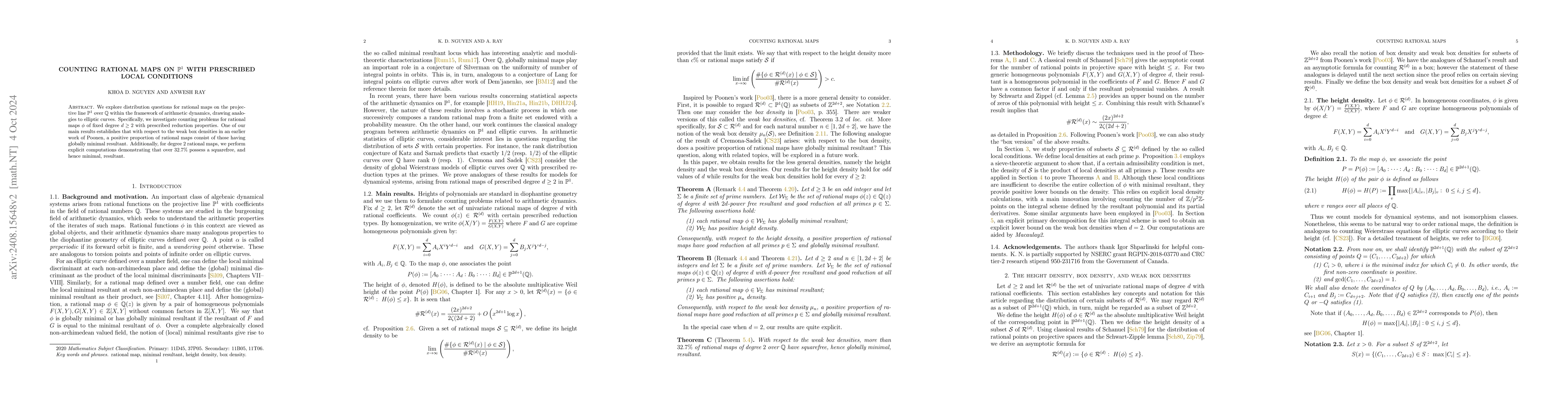 Thumbnail for Counting rational maps on $\mathbb{P}^1$ with prescribed local
  conditions
