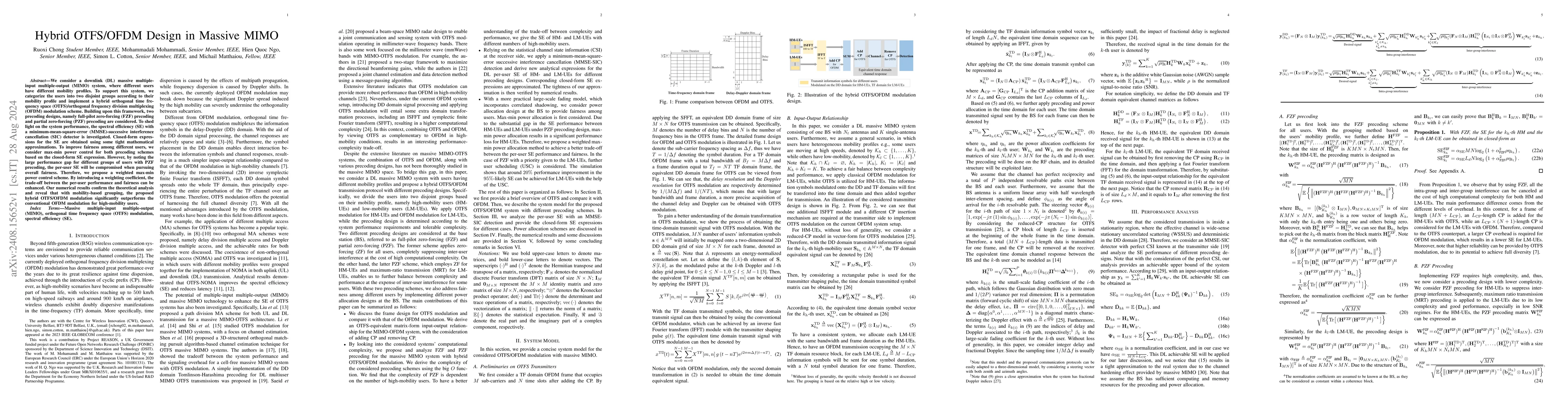 Thumbnail for Hybrid OTFS/OFDM Design in Massive MIMO