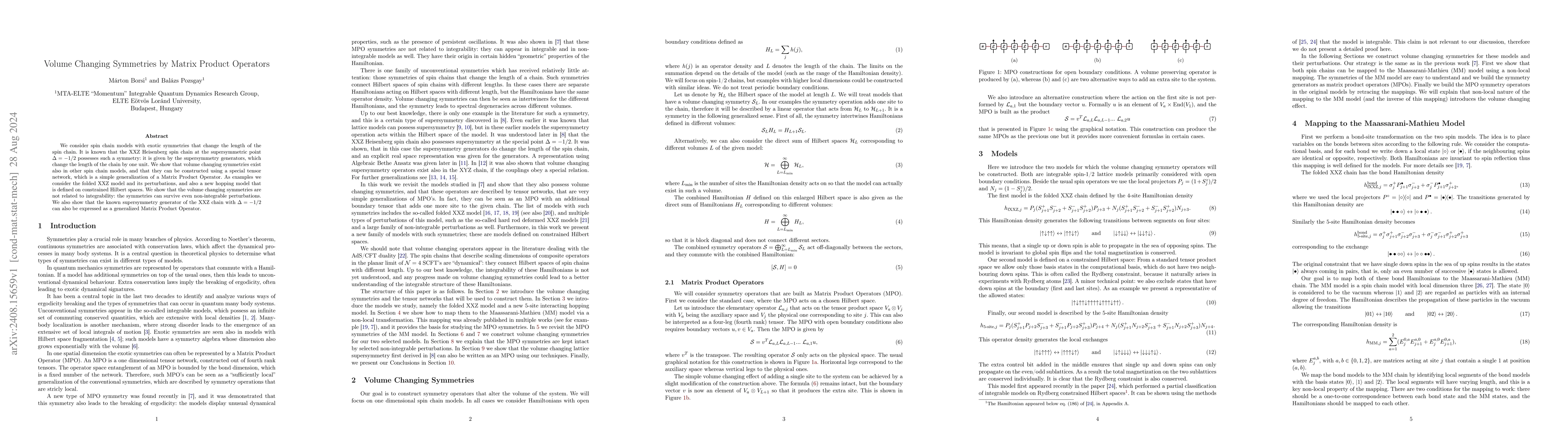 Thumbnail for Volume Changing Symmetries by Matrix Product Operators