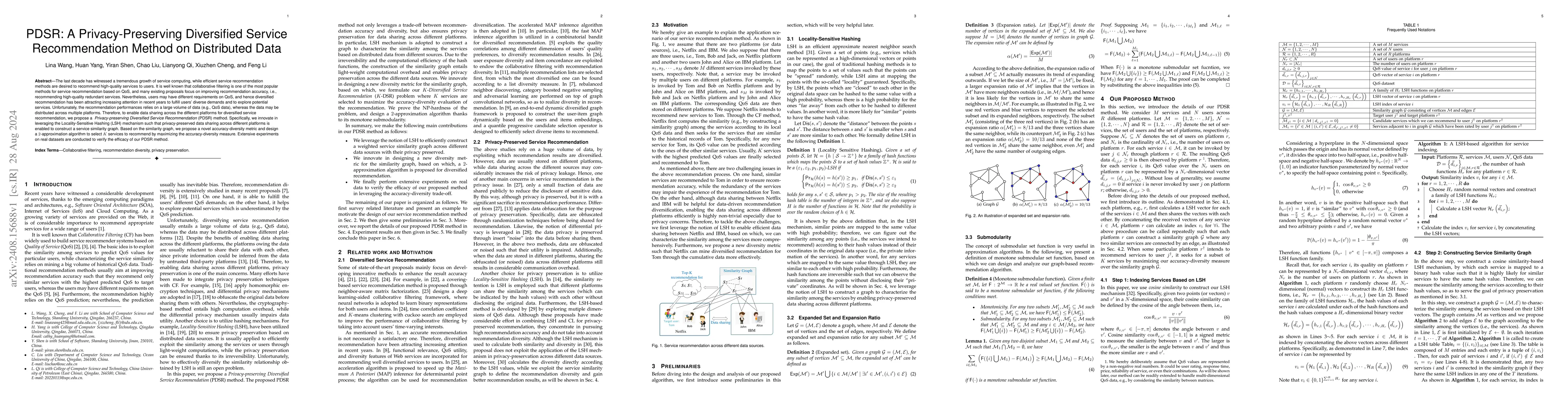 Thumbnail for PDSR: A Privacy-Preserving Diversified Service Recommendation Method on
  Distributed Data