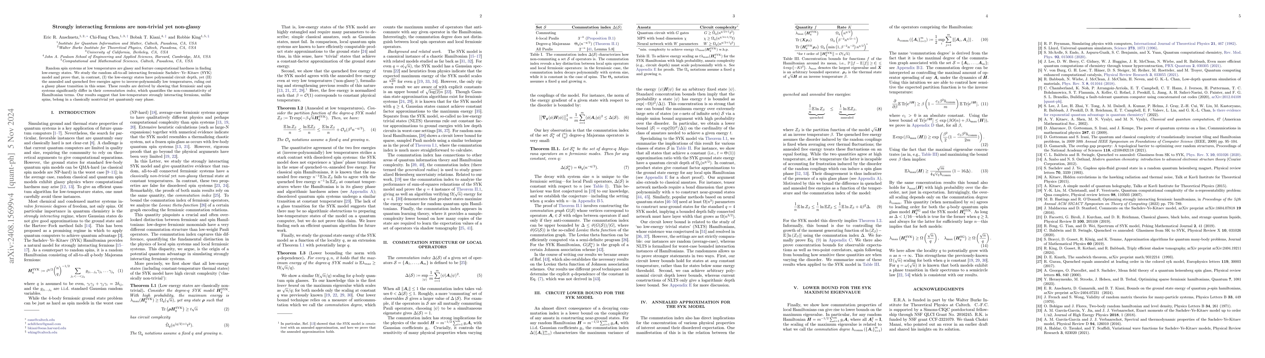 Thumbnail for Strongly interacting fermions are non-trivial yet non-glassy
