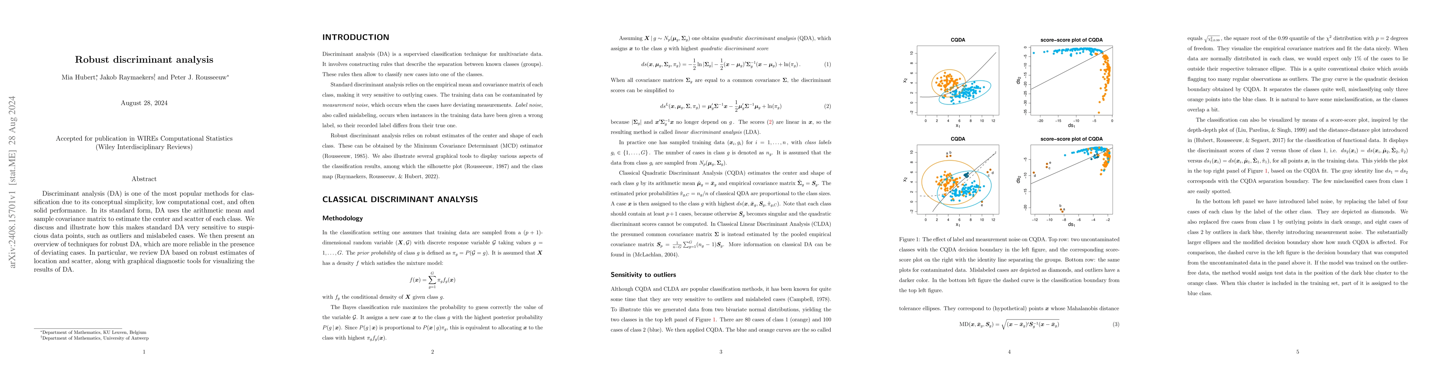 Thumbnail for Robust discriminant analysis