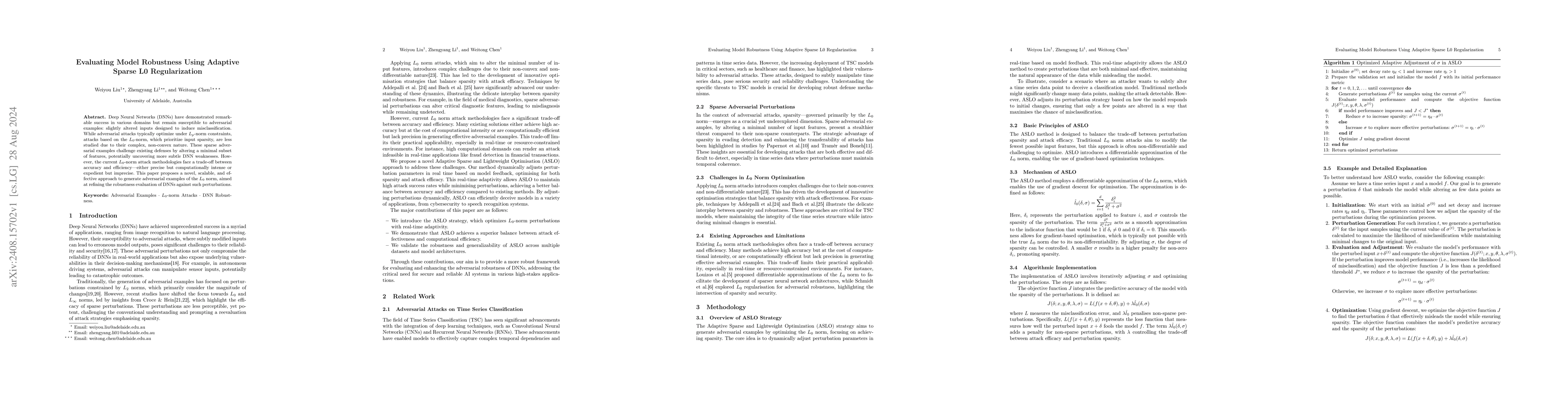 Thumbnail for Evaluating Model Robustness Using Adaptive Sparse L0 Regularization