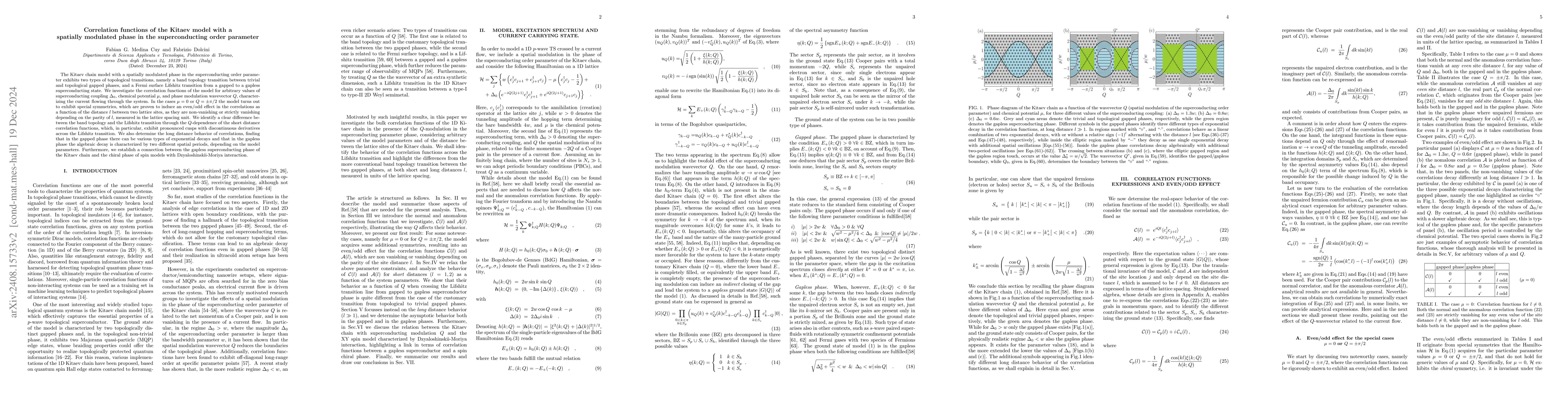 Thumbnail for Correlation functions of the Kitaev model with a spatially modulated
  phase in the superconducting order parameter