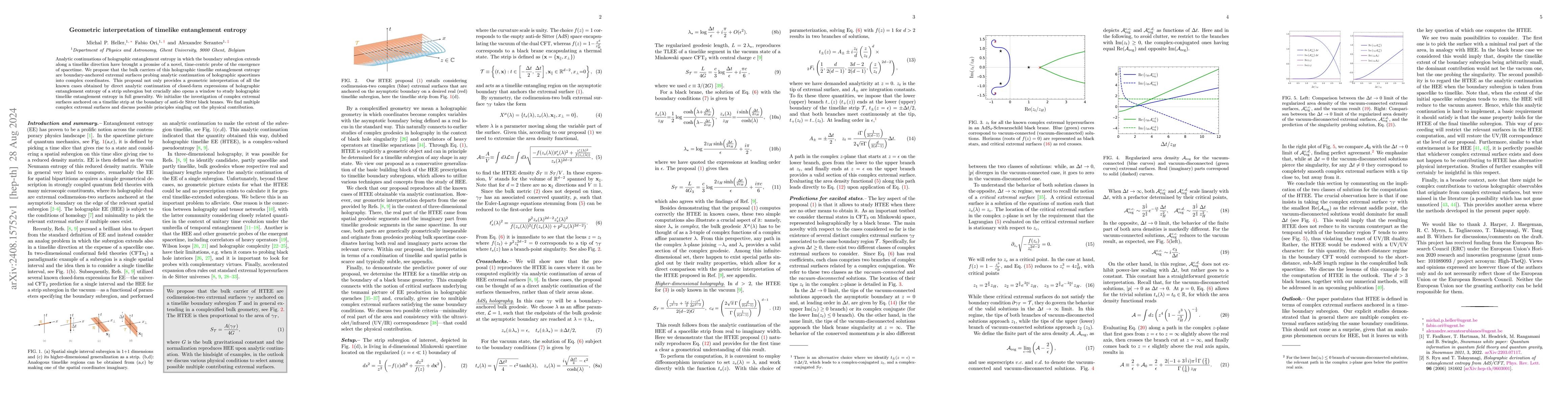 Thumbnail for Geometric interpretation of timelike entanglement entropy