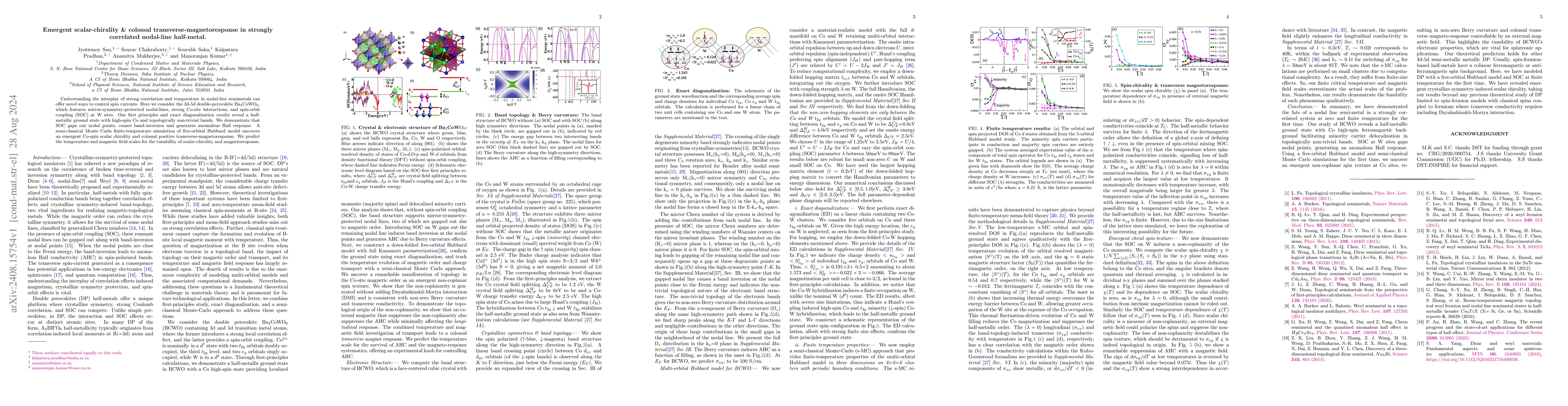 Thumbnail for Emergent scalar-chirality \& colossal transverse-magnetoresponse in
  strongly correlated nodal-line half-metal