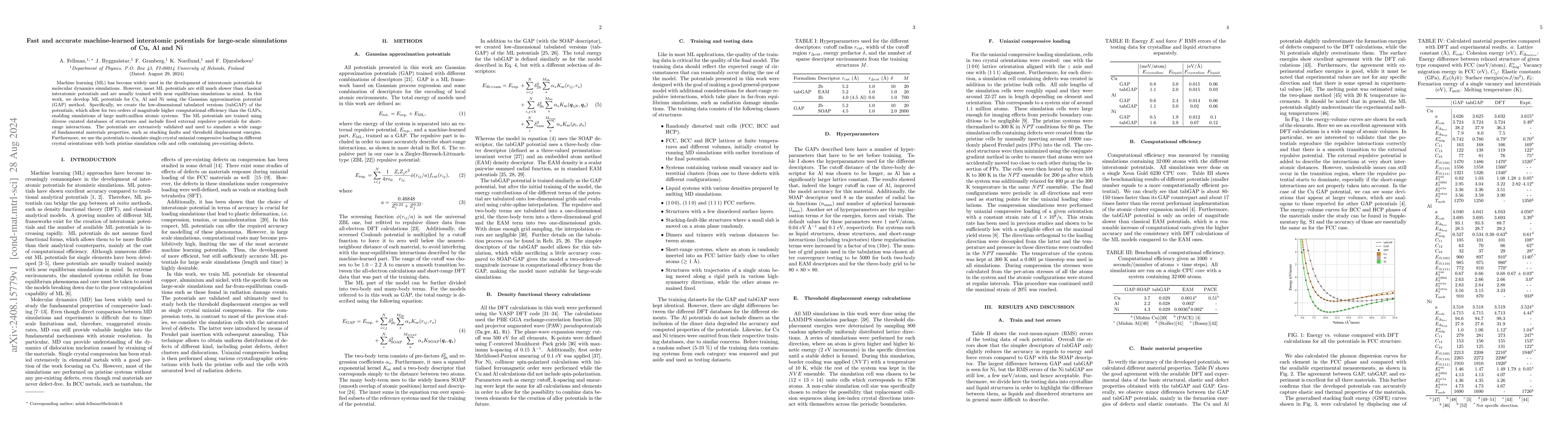 Thumbnail for Fast and accurate machine-learned interatomic potentials for large-scale
  simulations of Cu, Al and Ni