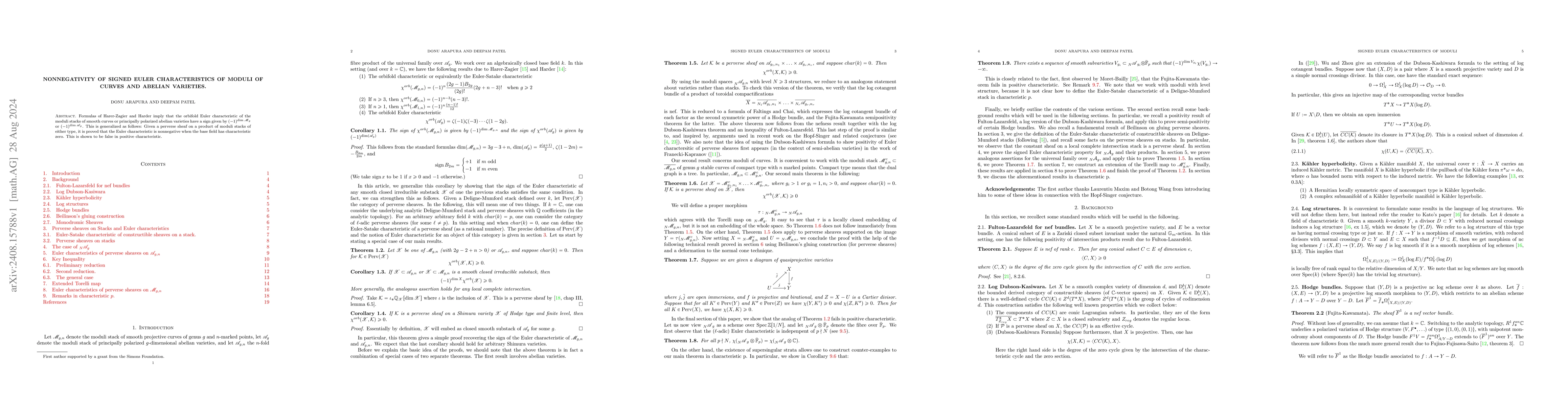 Thumbnail for Nonnegativity of signed Euler characteristics of moduli of curves and
  abelian varieties