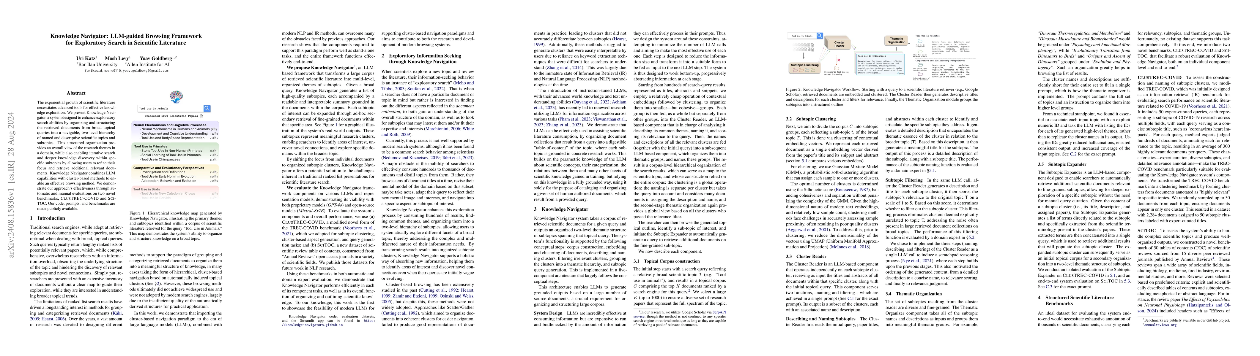 Thumbnail for Knowledge Navigator: LLM-guided Browsing Framework for Exploratory
  Search in Scientific Literature