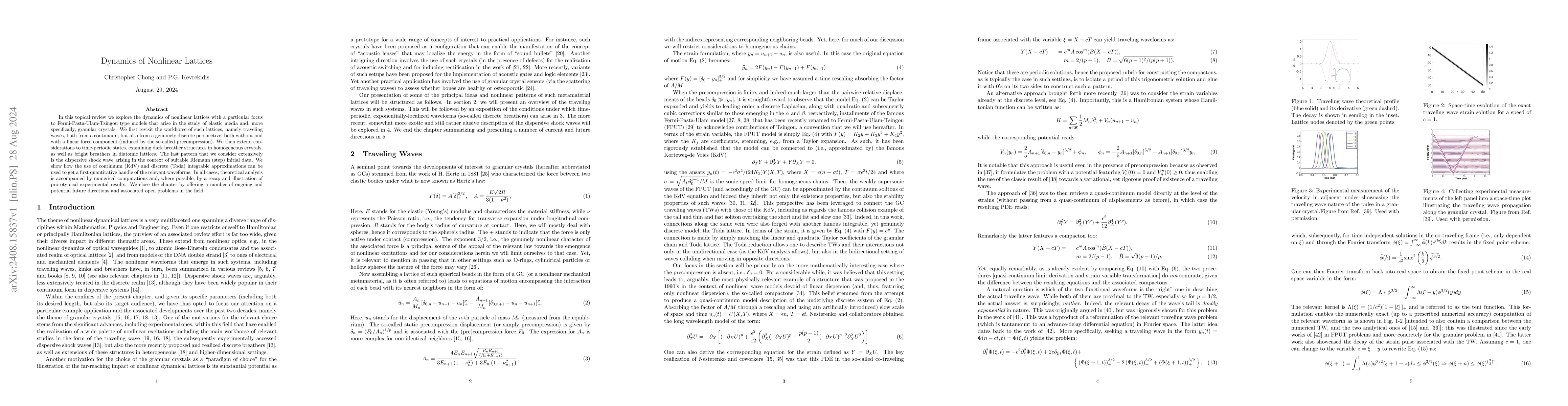 Thumbnail for Dynamics of Nonlinear Lattices