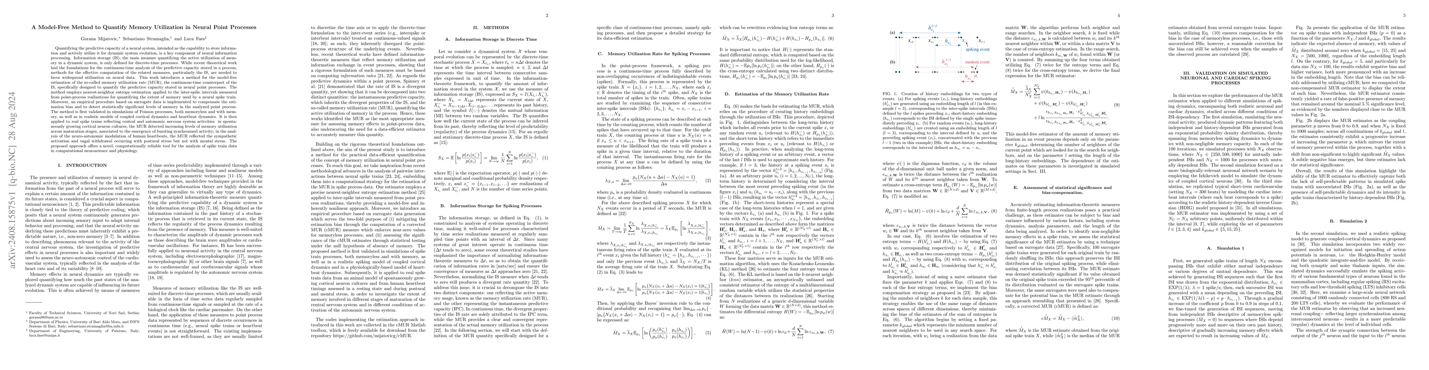 Thumbnail for A Model-Free Method to Quantify Memory Utilization in Neural Point
  Processes