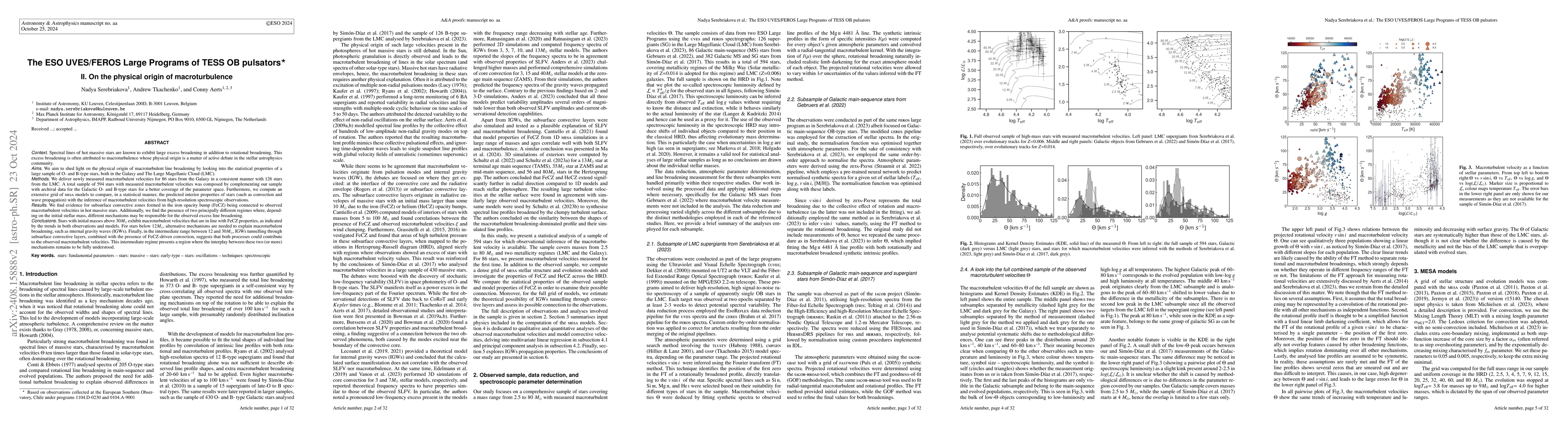 Thumbnail for The ESO UVES/FEROS Large Programs of TESS OB pulsators. II. On the
  physical origin of macroturbulence
