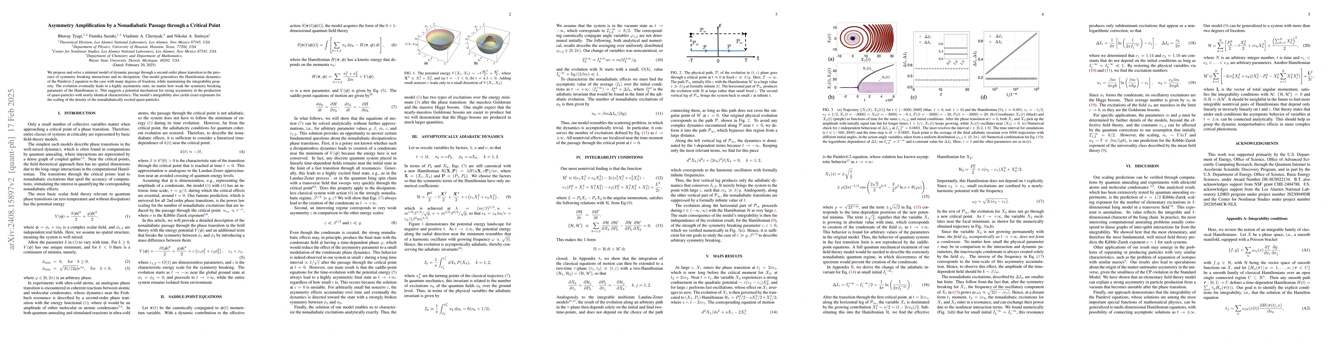 Thumbnail for Asymmetry Amplification by a Nonadiabatic Passage through a Critical
  Point