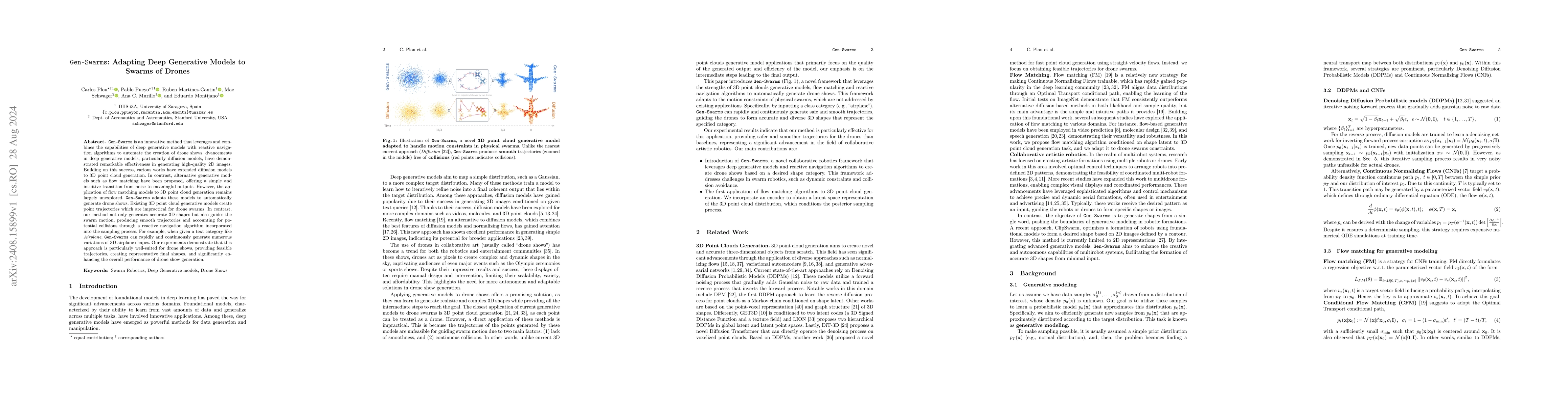 Thumbnail for Gen-Swarms: Adapting Deep Generative Models to Swarms of Drones