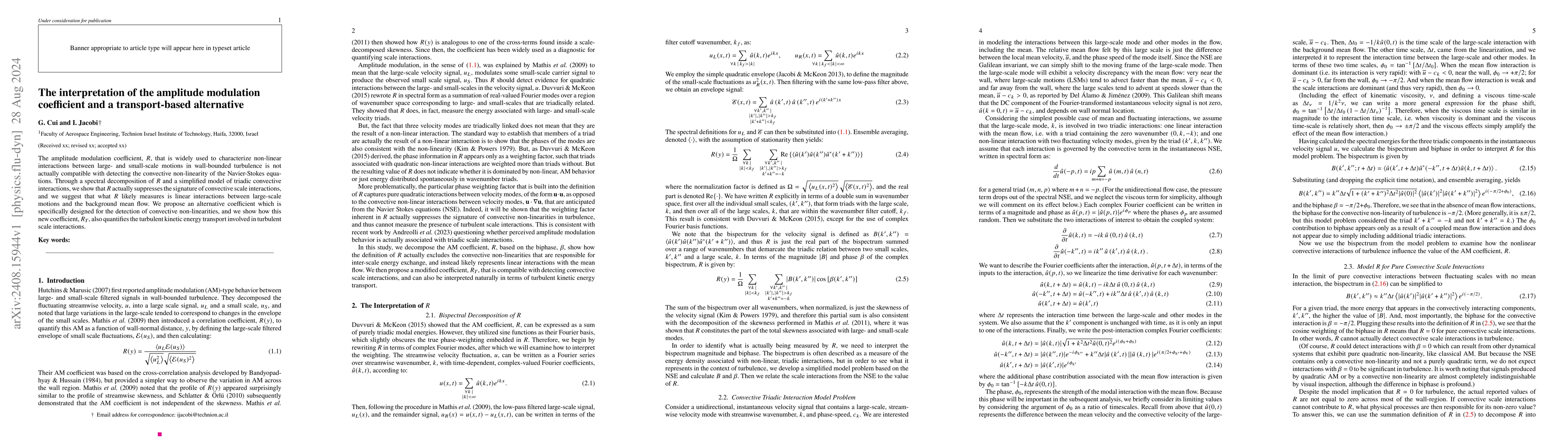 Thumbnail for The interpretation of the amplitude modulation coefficient and a
  transport-based alternative
