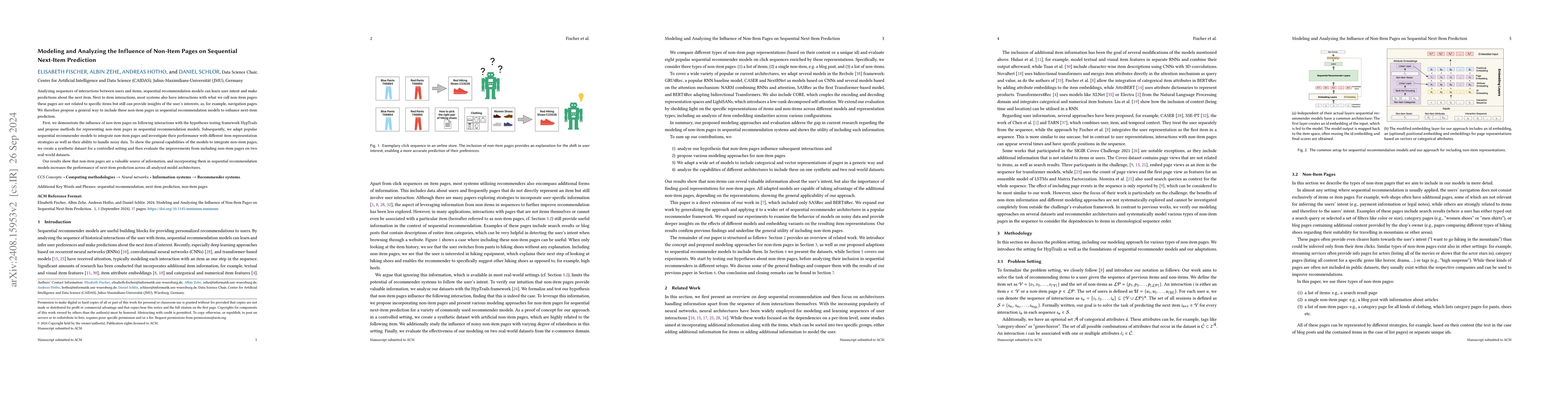 Thumbnail for Modeling and Analyzing the Influence of Non-Item Pages on Sequential
  Next-Item Prediction