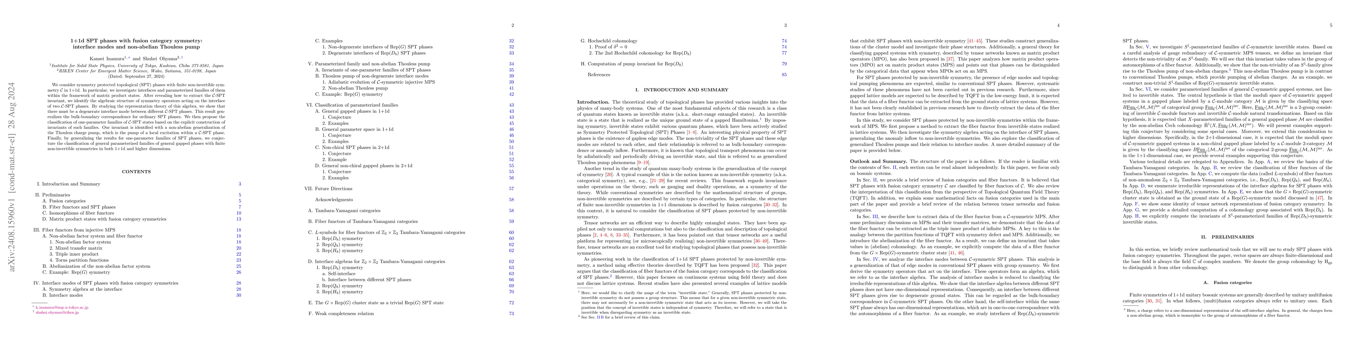 Thumbnail for 1+1d SPT phases with fusion category symmetry: interface modes and
  non-abelian Thouless pump