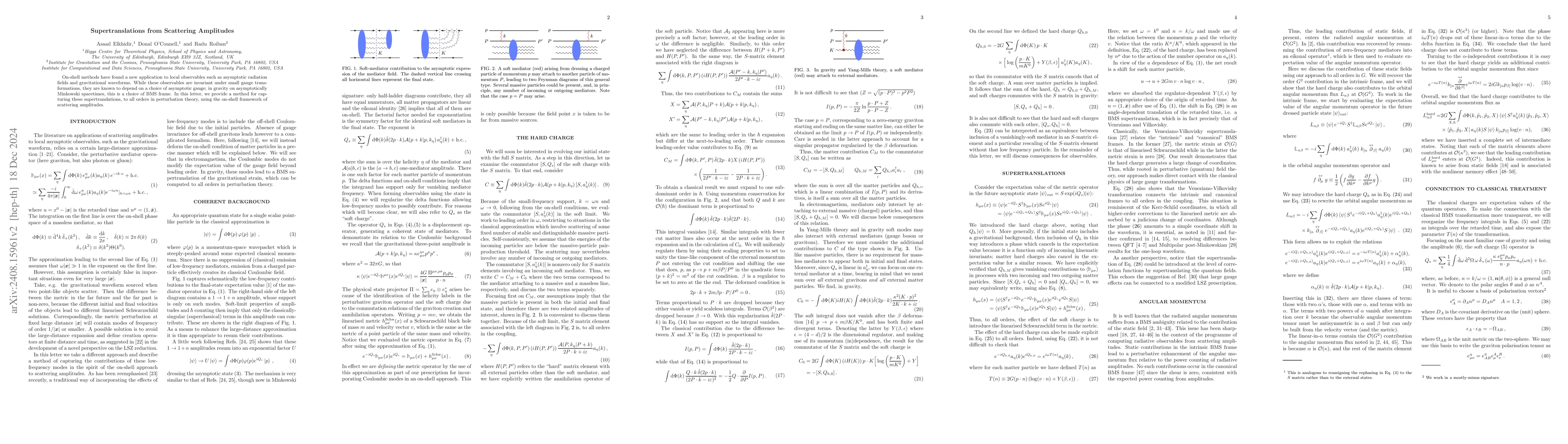 Thumbnail for Supertranslations from Scattering Amplitudes