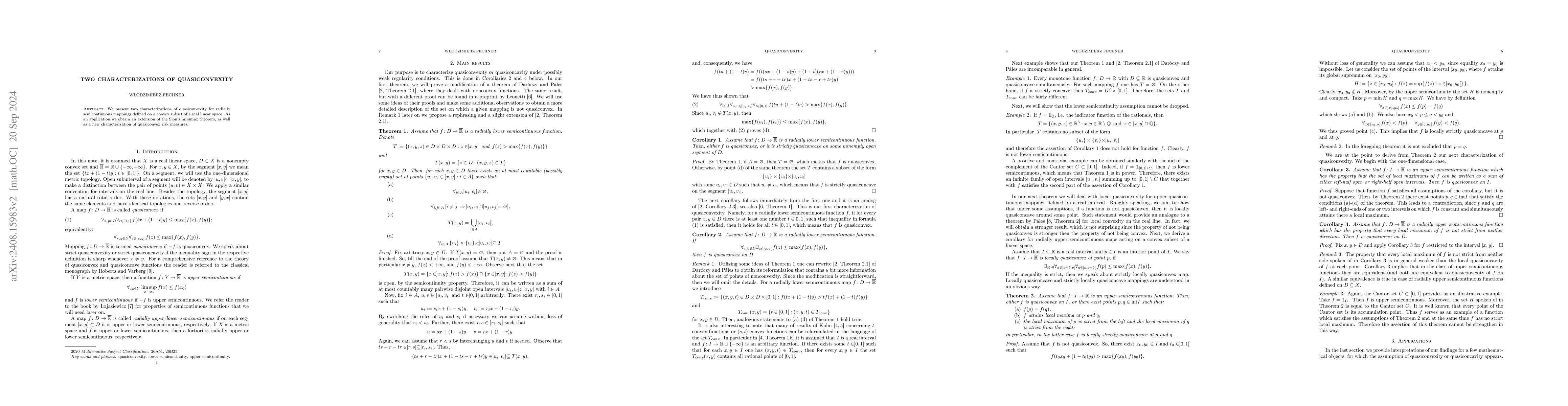 Thumbnail for Two characterizations of quasiconvexity
