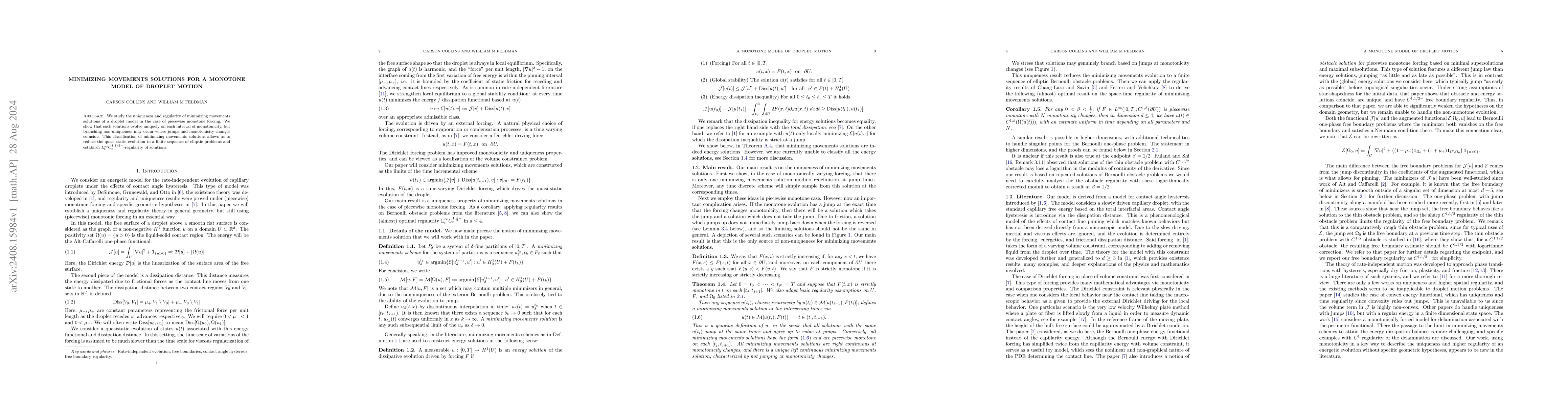 Thumbnail for Minimizing movements solutions for a monotone model of droplet motion