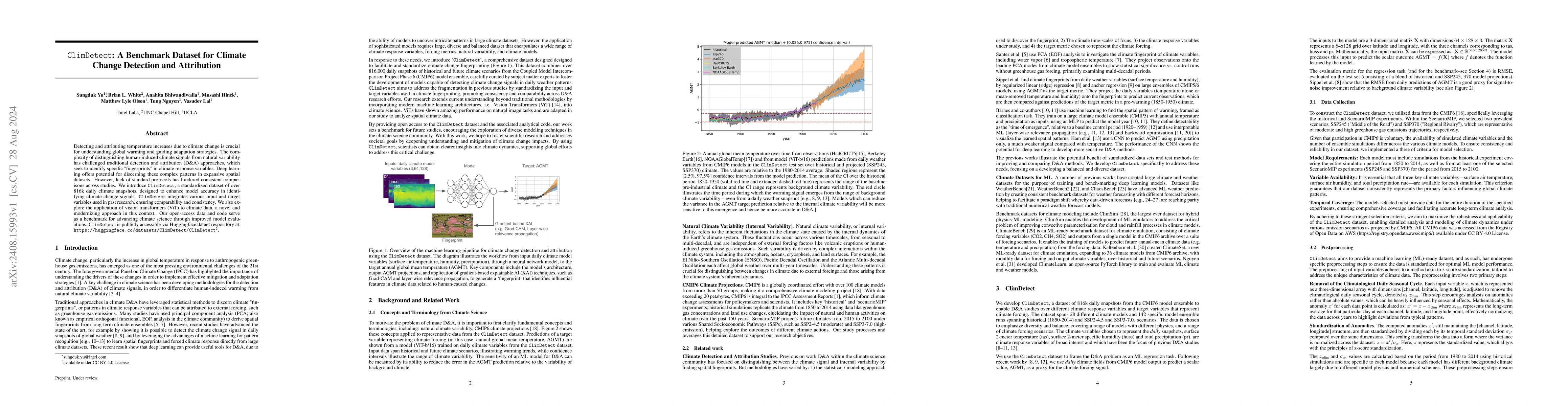 Thumbnail for ClimDetect: A Benchmark Dataset for Climate Change Detection and
  Attribution