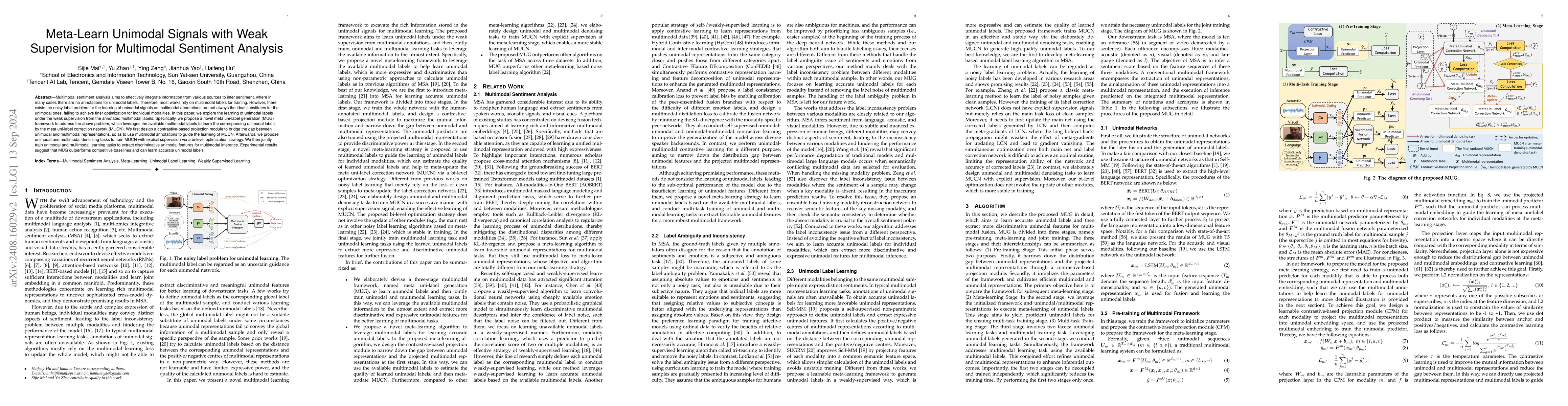 Thumbnail for Meta-Learn Unimodal Signals with Weak Supervision for Multimodal
  Sentiment Analysis