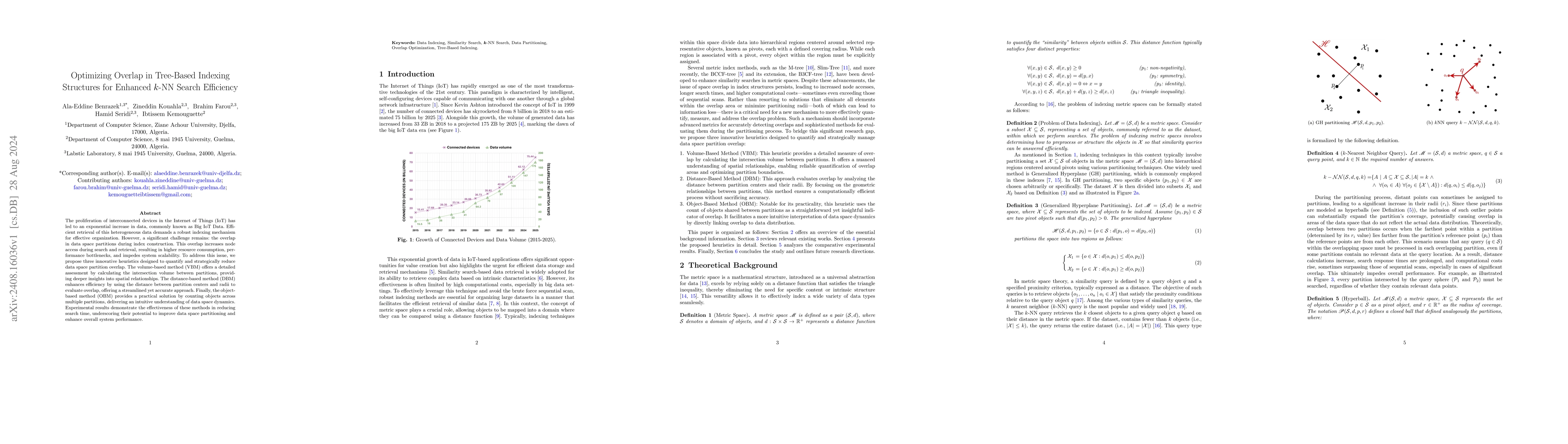 Thumbnail for Efficient $k$-NN Search in IoT Data: Overlap Optimization in Tree-Based
  Indexing Structures