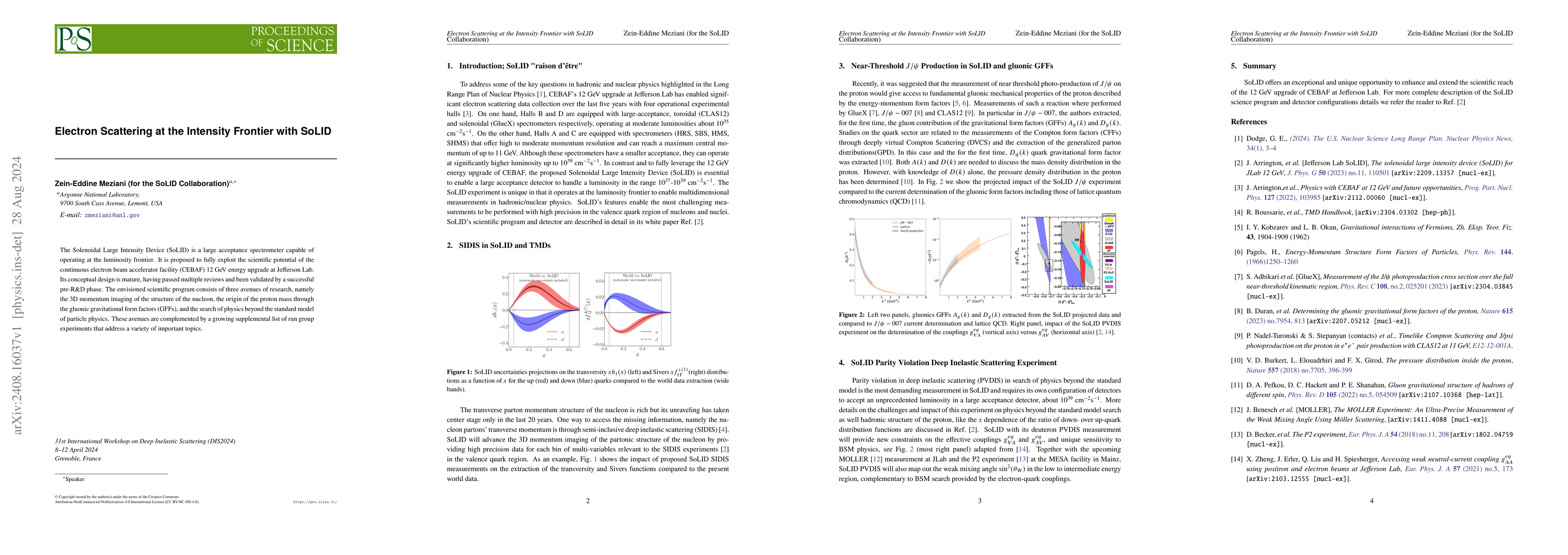 Thumbnail for Electron Scattering at the Intensity Frontier with SoLID