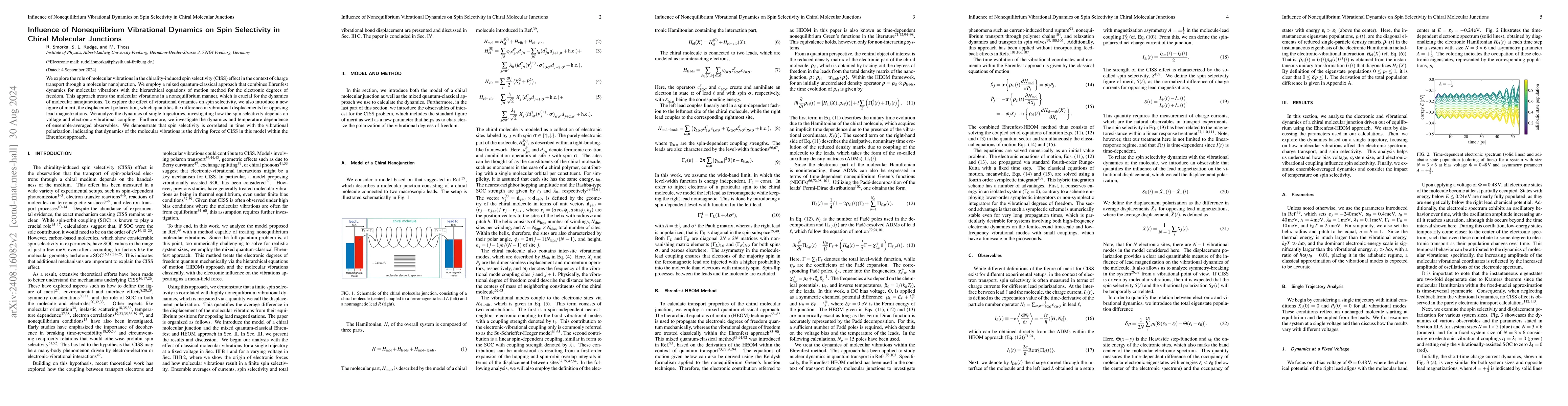 Thumbnail for Influence of Nonequilibrium Vibrational Dynamics on Spin Selectivity in
  Chiral Molecular Junctions
