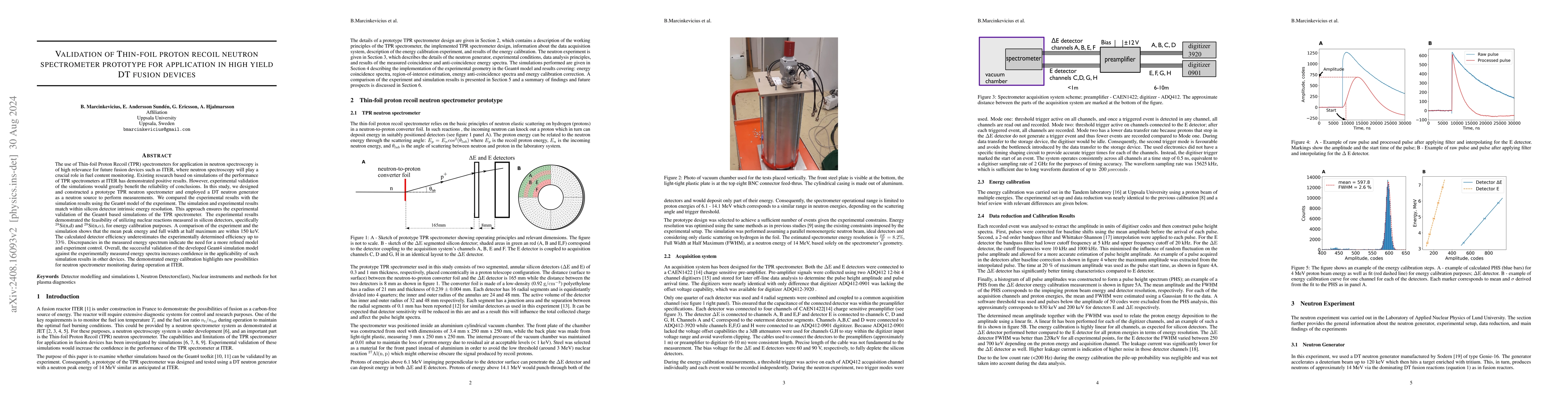 Thumbnail for Validation of Thin-foil proton recoil neutron spectrometer prototype for
  application in high yield DT fusion devices
