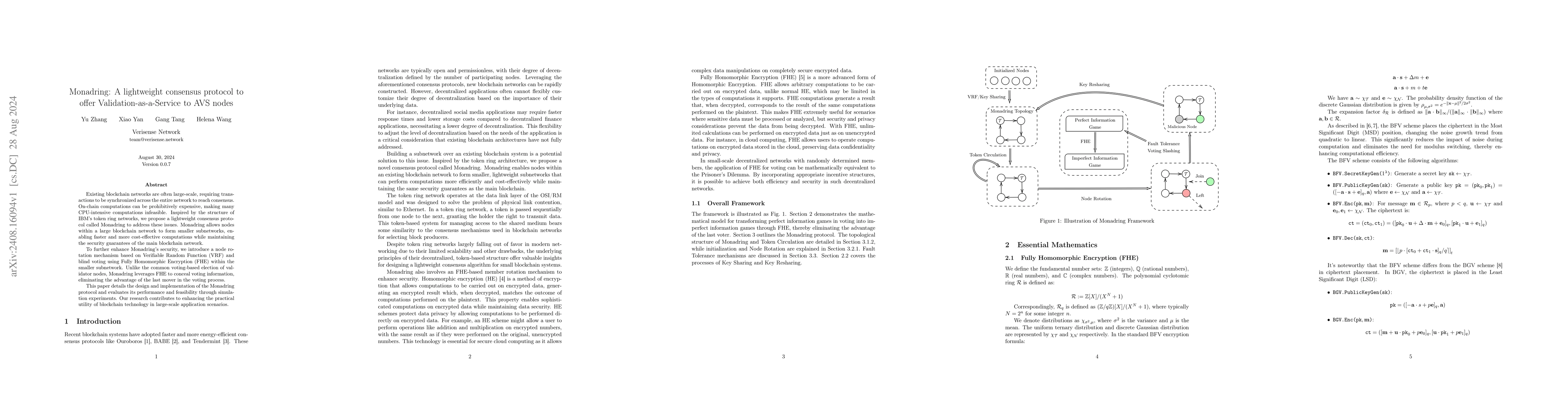 Thumbnail for Monadring: A lightweight consensus protocol to offer
  Validation-as-a-Service to AVS nodes