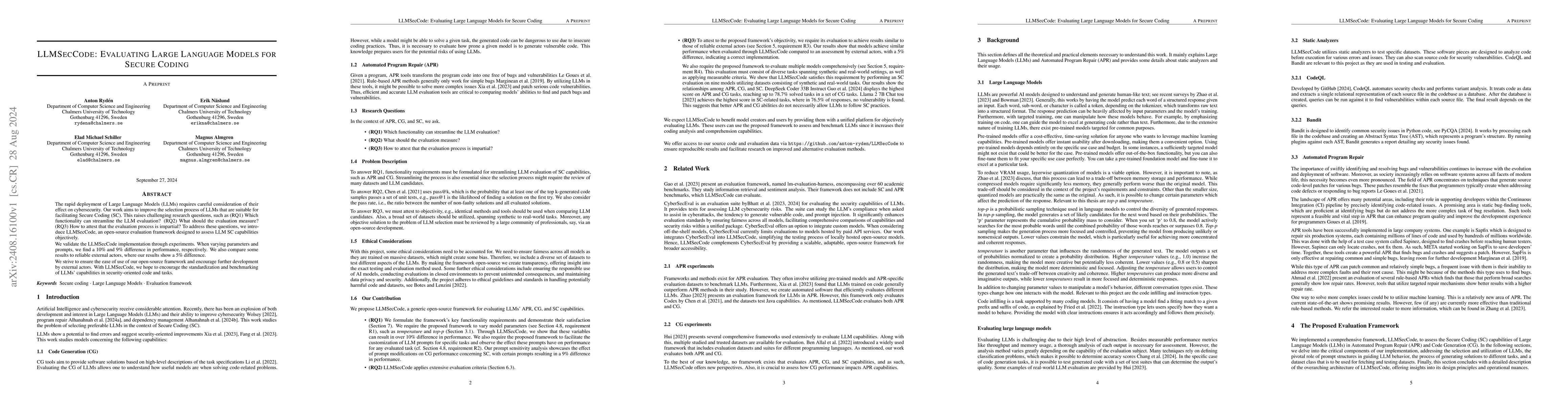 Thumbnail for LLMSecCode: Evaluating Large Language Models for Secure Coding