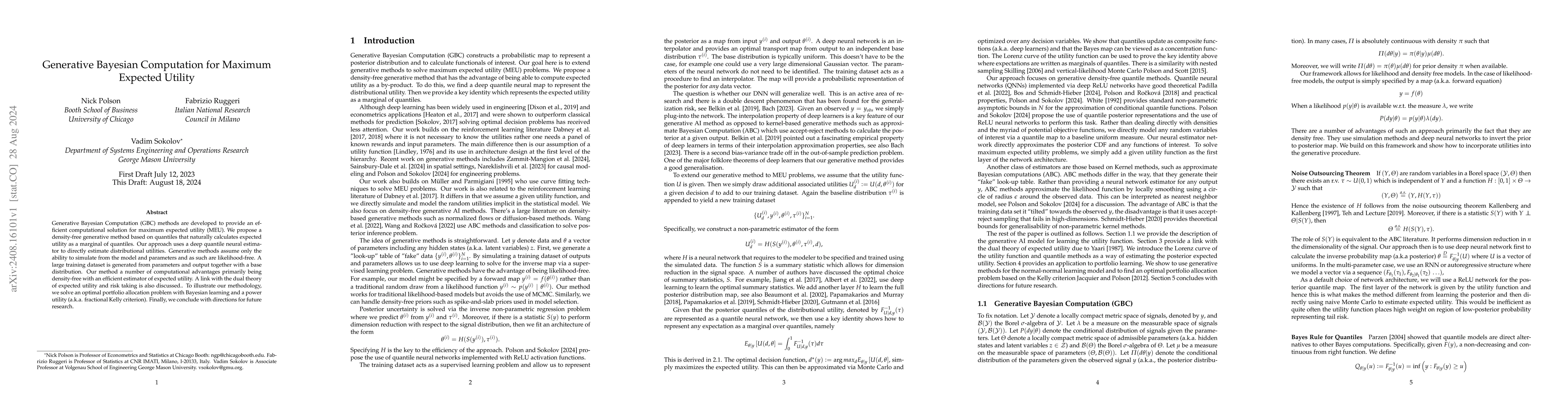 Thumbnail for Generative Bayesian Computation for Maximum Expected Utility